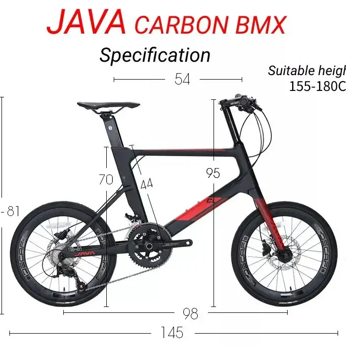 Xe đạp thành phố BMX hợp kim Java CL CB 22 inch Full Bike vành carbon Phuộc bánh xe Phuộc vành carbon Ống Bicicleta Khung xe đạp BMX
