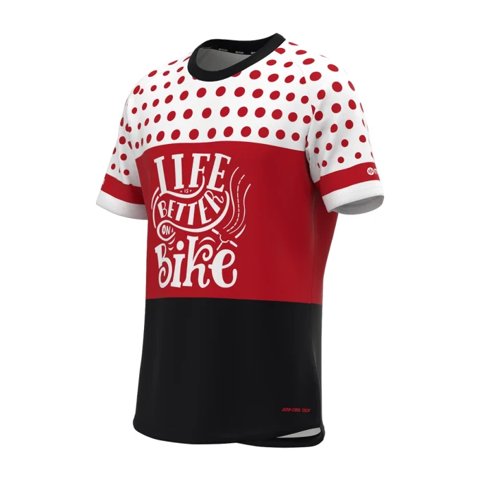 Áo thun nam đạp xe Life Red