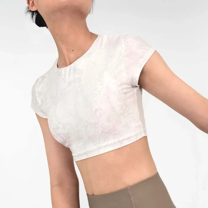 Áo Crop Top Mút Rời Hoạ Tiết